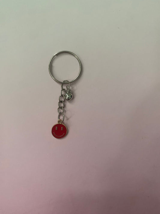 red smiley keyring