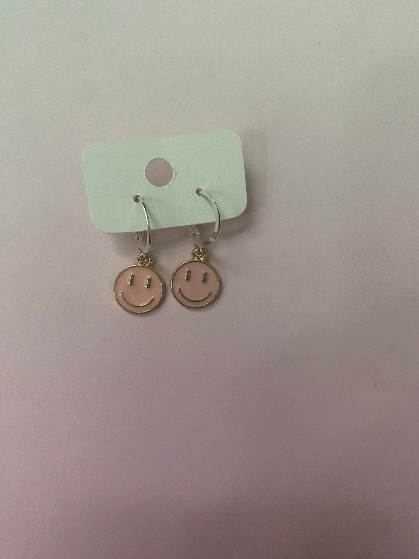 pink smiley earrings