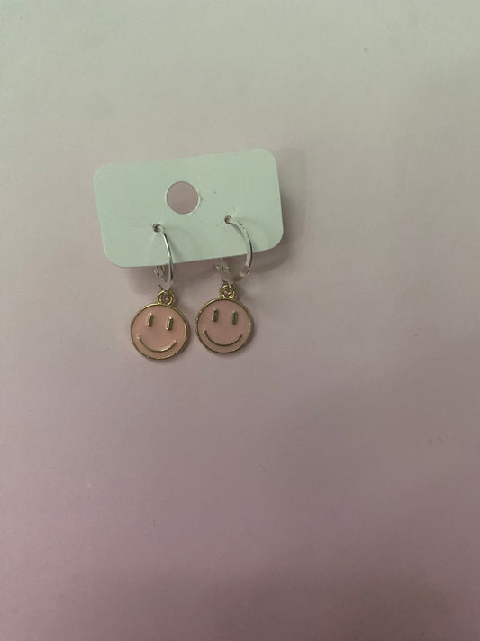 pink smiley earrings